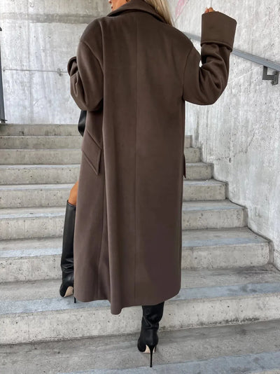 Annalena™ | Elegancki wełniany płaszcz z klasycznym kołnierzem z klapami